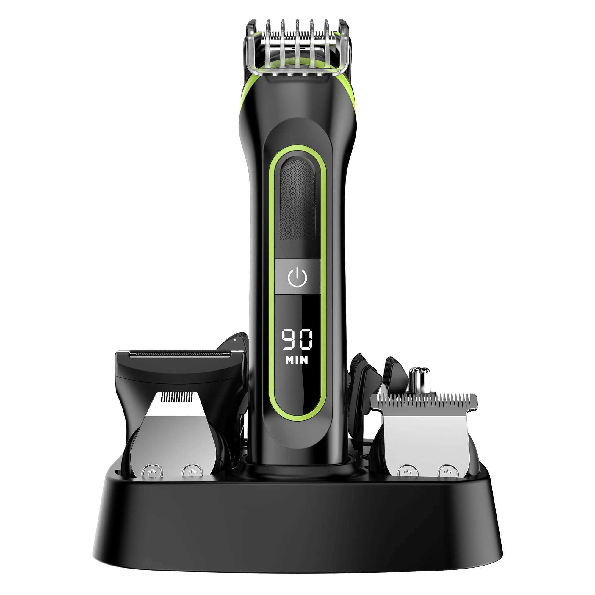 Hatteker Hair Clipper USB Rechargeable Trimmer ium Ceramic Blade LCD Professional Strong Power Salon Hair Cutting Machine R250926