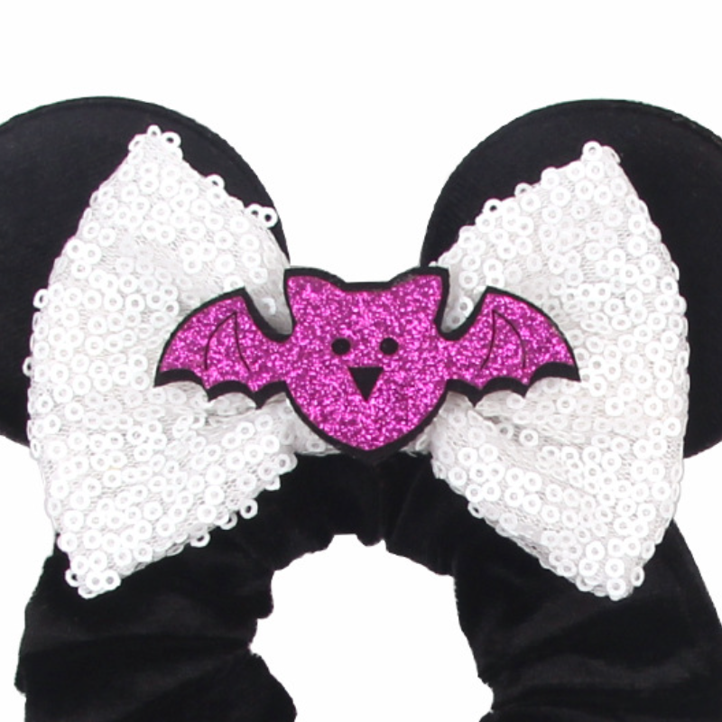 Disney girl Halloween hair accessory Mickey Christmas hair ring plus thickened velvet pig intestine hair ring elastic golden velvet hairband Halloween