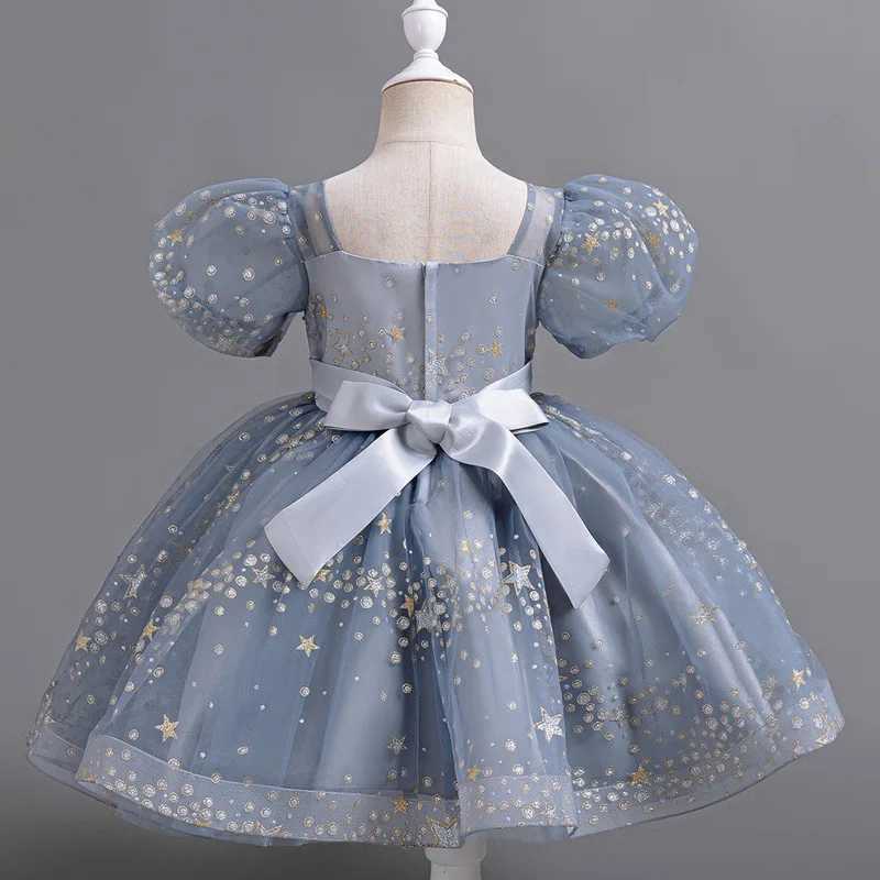 Fashion Girls Sequin Dress Short Sleeve Lace Fashion Flower Girl Dresses for Weddings Summer Girl Evening Gown 312 Years Z250926