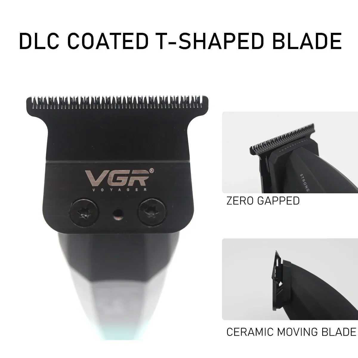 Professional Clipper 9000RPM DLC TBlade 2000mAh Battery USB Interface Wireless Gradient Trimmer for Baber Haircuts R250926