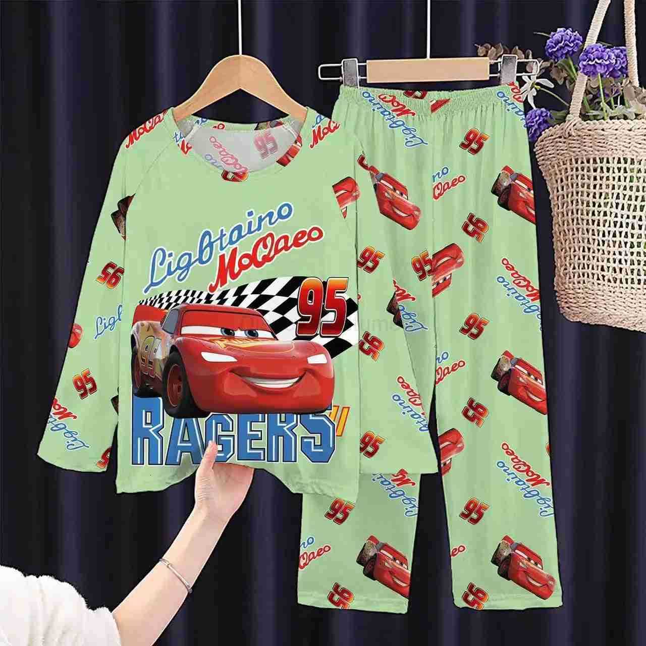 Disney Cars Kids Pajama Sets Trendy Adorable Cartoon Print Children Nightwear Set Comfortable Suitable Indoor Clothes Autumn H250926