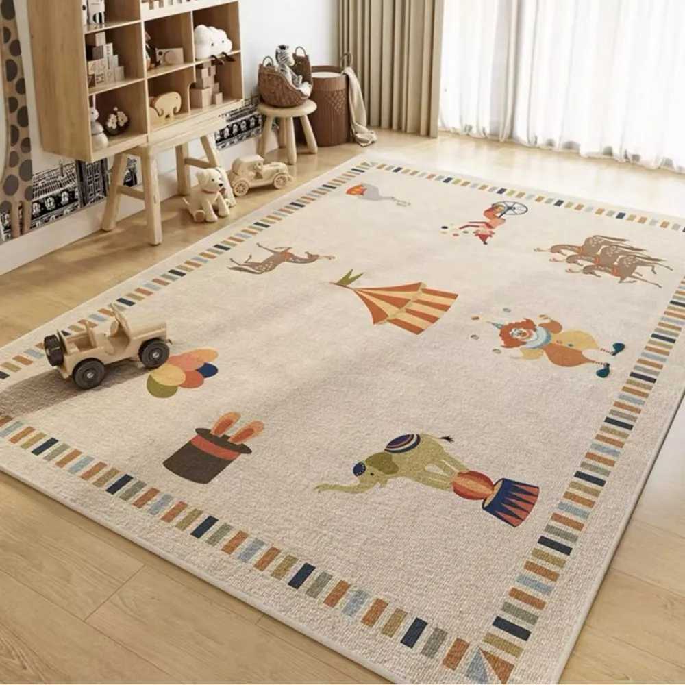 VIKAMA rystal Pile Carpet Room Bedroom Cartoon World Map Underwater World Space Rug Washable Nonslip Carpet Childrens Playmat C250926