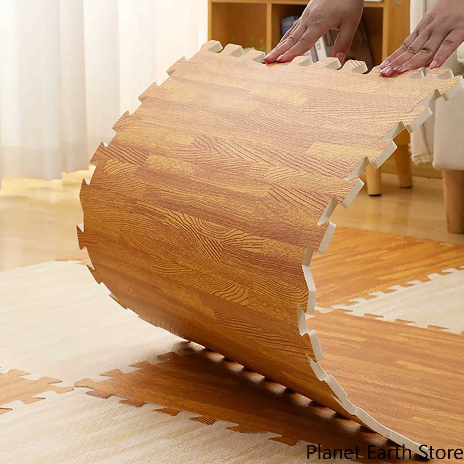 Puzzle Mat Foam Play Mats Rug Baby Game Mat Baby Activity Gym Puzzle Mat Wood Grain Floor Mat Kids Carpet Play Mat 30x30x1CM C250926