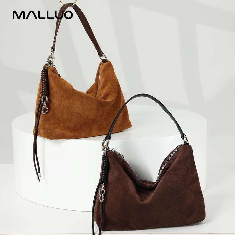 Female Retro Casual Cow Leather Handbags Women Soft Frosted Cowhide Shoulder Bag Ladies Fashion Trend Designer Bags Lady Suotong2509