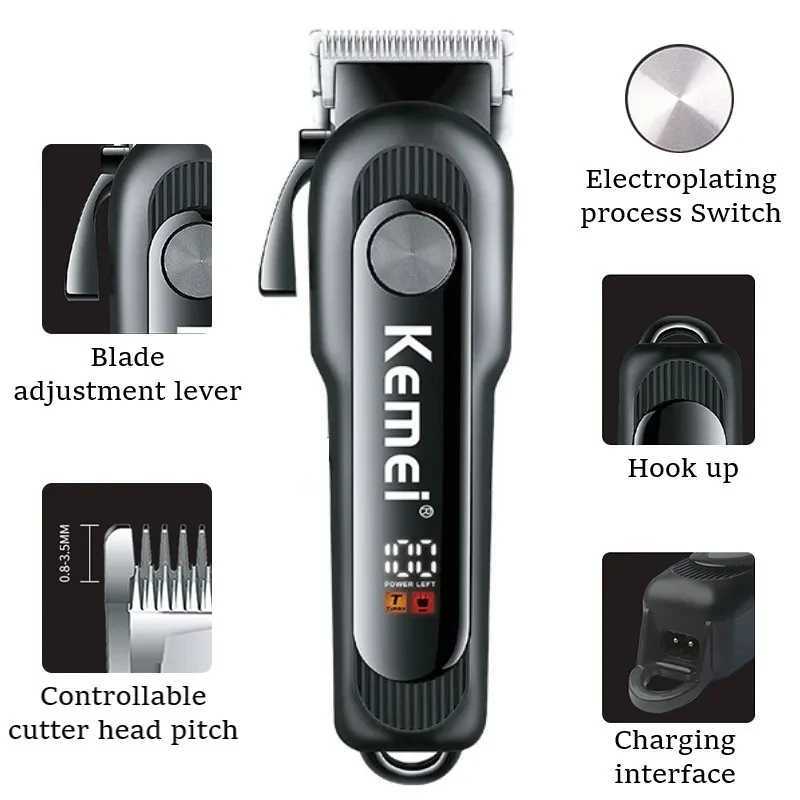 Kemei KM1132 New Hair Trimmer Professional Rechargeable Cordless Barber For Men High Quality Hair Trimmer Electric Hair Clipper R250926