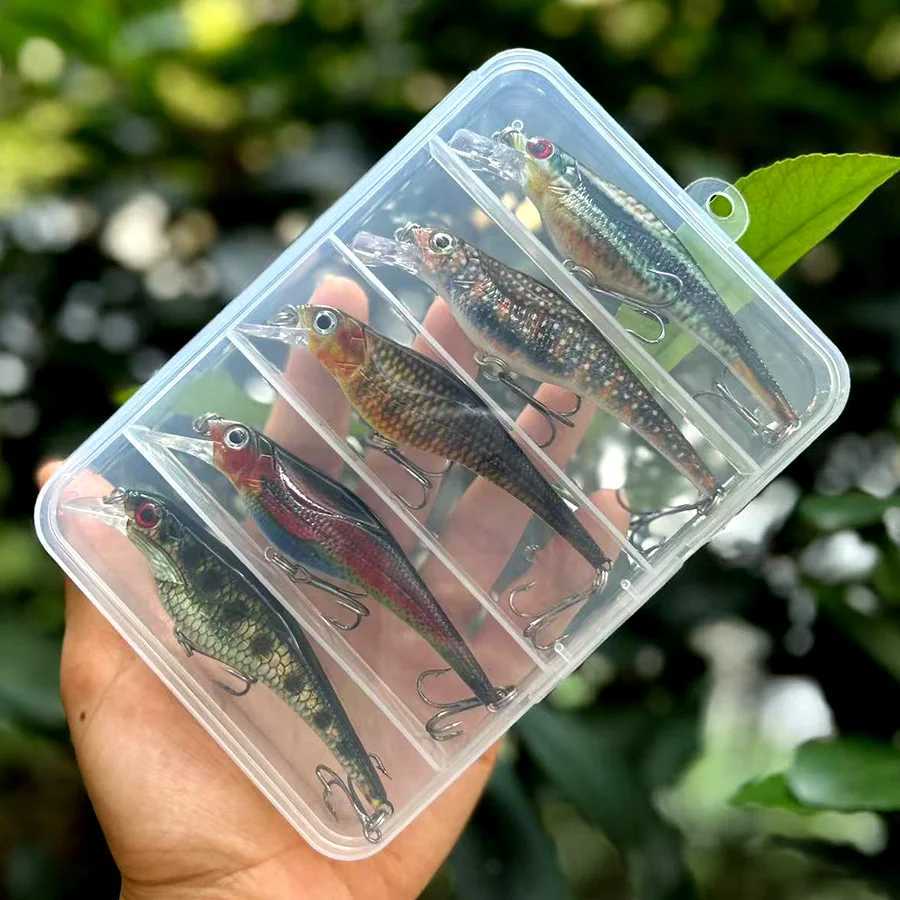 5PCS Hard Bait Artificial Swimbait Bass Pike Jerkbait Minnow Crankbait Wobbr For Fishing Lure Tack Accories Topwater Sea W250926