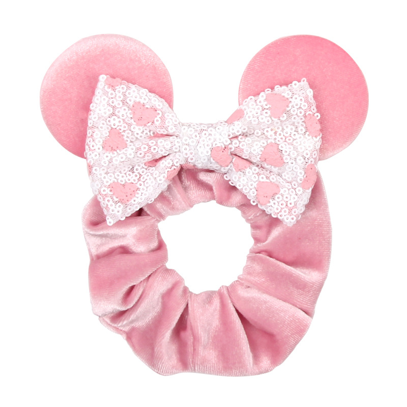 Disney Halloween girl's hair accessory hair ring Mickey Christmas hair ring thickened velvet sausage elastic gold velvet hair Halloween accessory