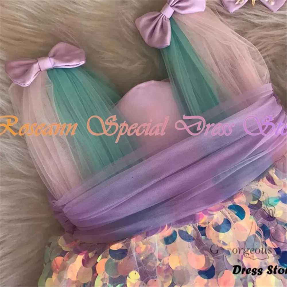 Customized Flower Girl Dress Puffy Tulle Shining With Bow First Communion Ball Gowns For Wedding Kids Princess Birthday Dress Z250926