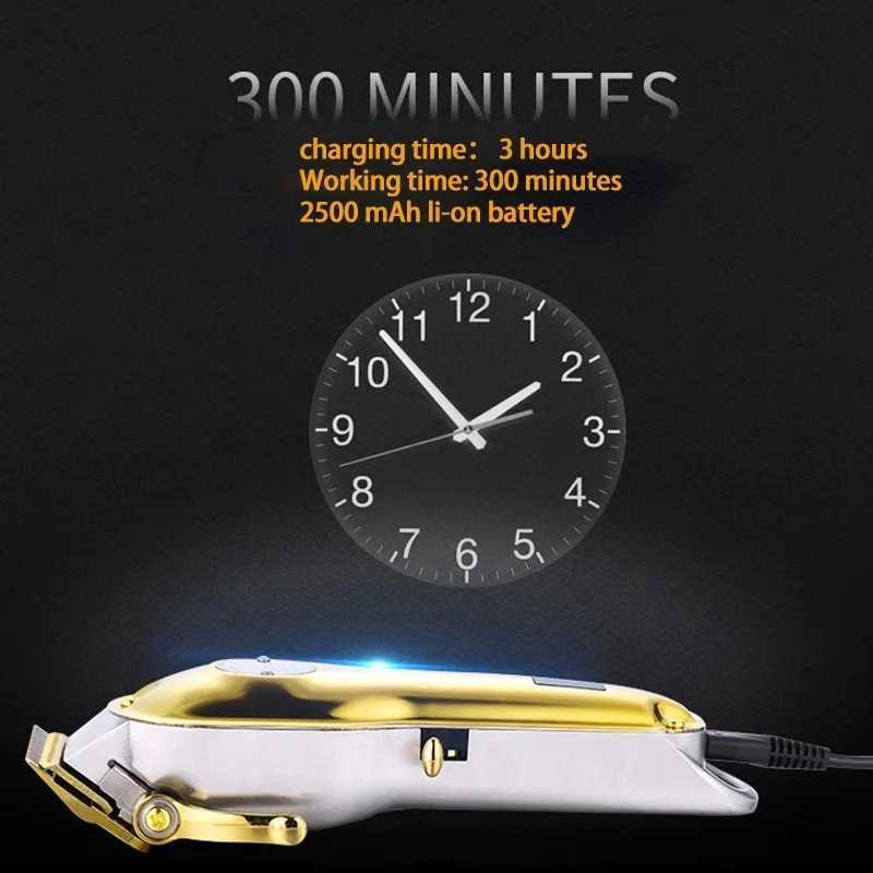 Kemei 1986 All Metal Barber Professional Hair Clipper Electric Cordless LCD Hair Trimmer Gold Silver Men Hair Cutting Machine R250926