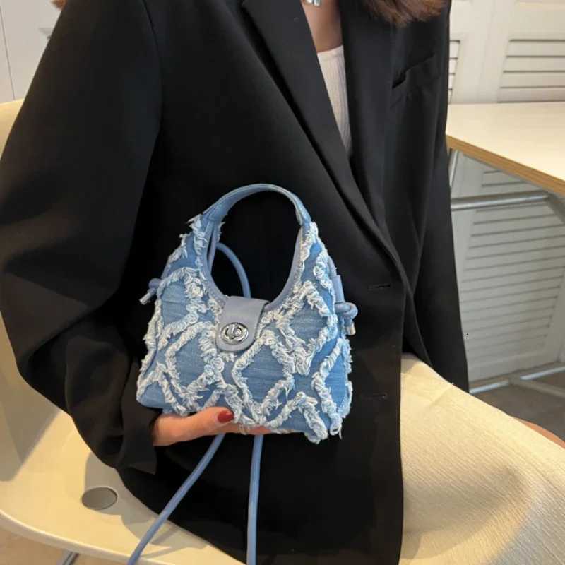 Denim Purses and Handbags for Women Clutch Bag Fashion Plaid Zipper Crossbody Small Bag New Girls Casual Shoulder Messenger Bag Z250926