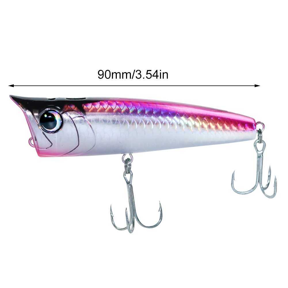 Floating Fishing Lure with Hook Topwater Bubb Baits 3D Eyes Minnow Popper Crank Baits for Freshwater Saltwater Surface Fishing W250926