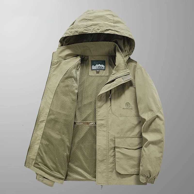 Mens Windbreaker Waterproof Jacket for Man Clothes for Man Mens Jacket Mens Coats Autumn Workwear Jacket Fishing Robes W250926