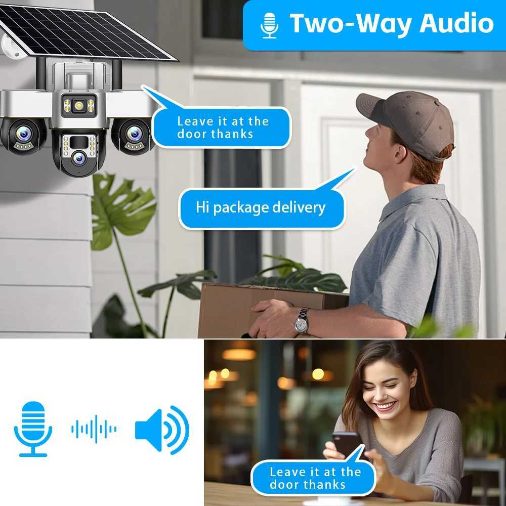 15MP 4G Three PTZ Solar Camera Three sn PIR Human Tracking Security CCTV Surveillance IP Camera PTZ control for all 3 Lens Y250925