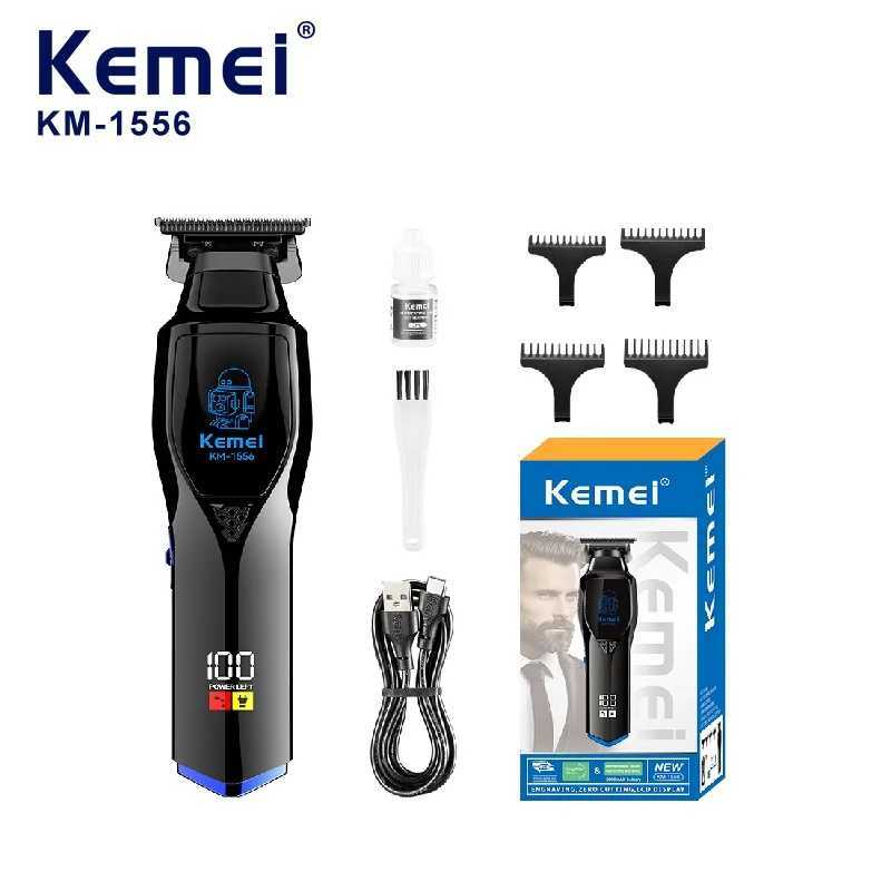 KEMEI KM1556 Professional Barber Hair Trimmer Cordless Trimmer Electric Hair Clipper Lithium Battery Hair Cut Machine R250926