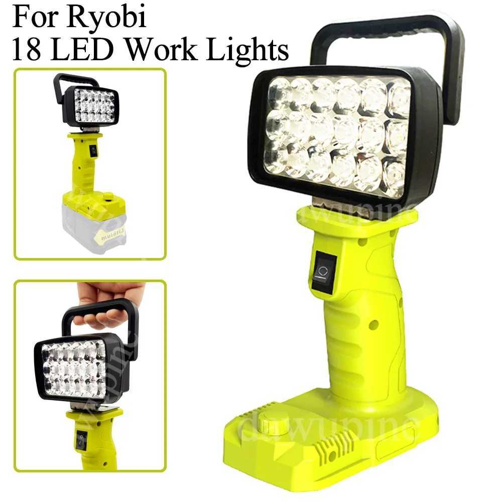 For Ryobi 18V Lithium Battery P107 P108 18 Beads LED Working Lights Portable Lanterns Camping Lamp Torch Flashlights Spotlights C250925