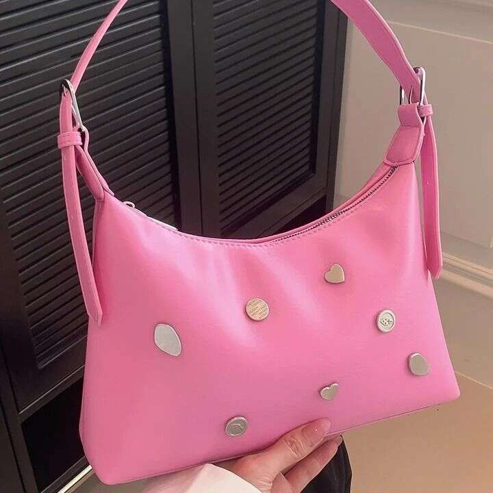 New White Rhinestone Tote Women's Single Shoulder Armpit Sier Spice Bag Fashion Hundreds Casual Exquisite