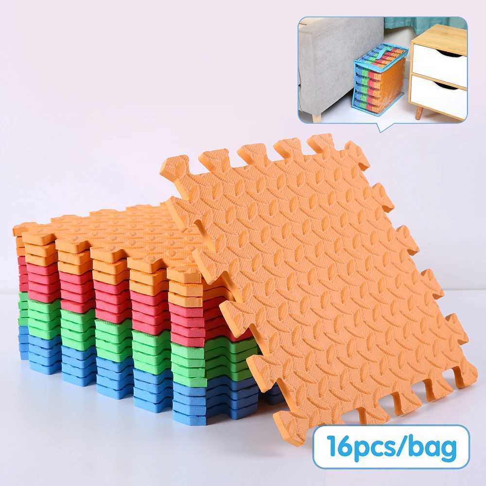 04 Inch16pcs Thick Square Puzzle Mat 3030cm EVA Foam Baby Play Mat for Children Room Activities RedYellowBlueGreen C250926