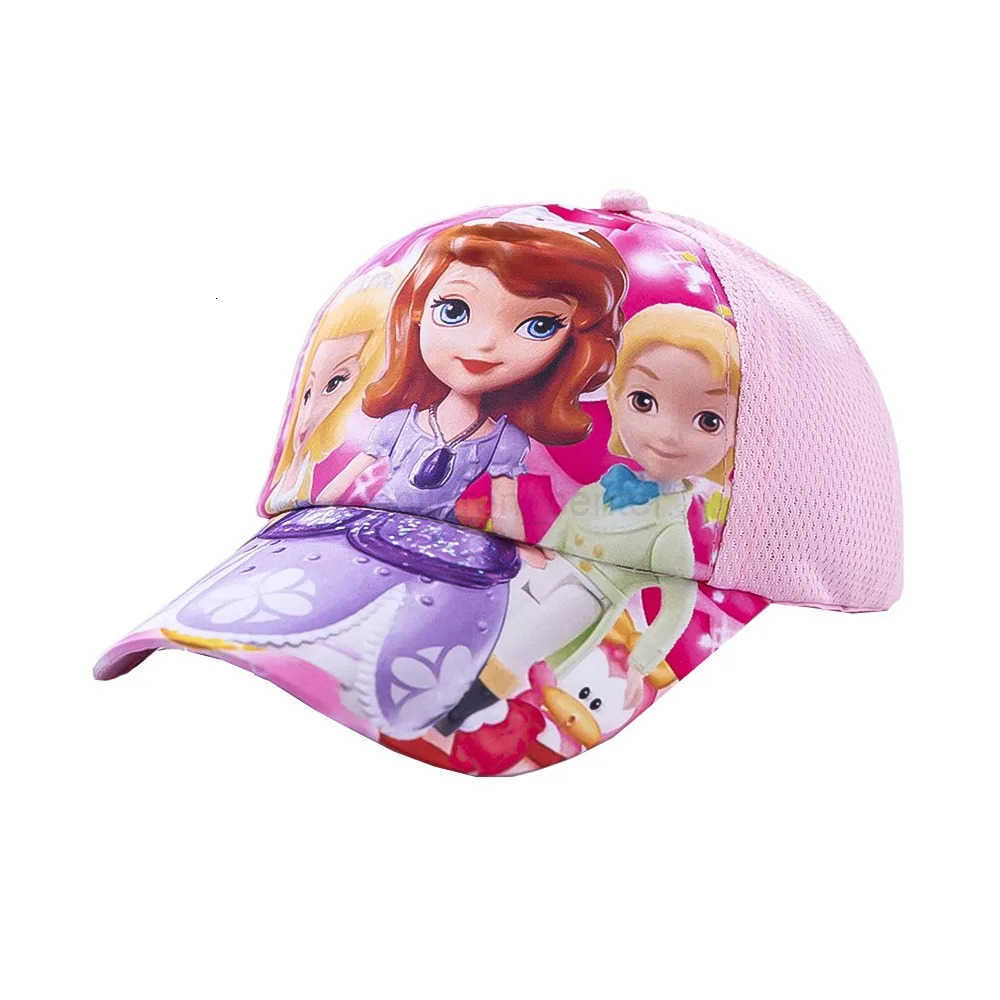 Disney Princess Elsa Childrens Hat Snow White Cartoon Boys and Girls Baby Sunshade Baseball Hat Childrens Sunscreen Mesh Hat H250926