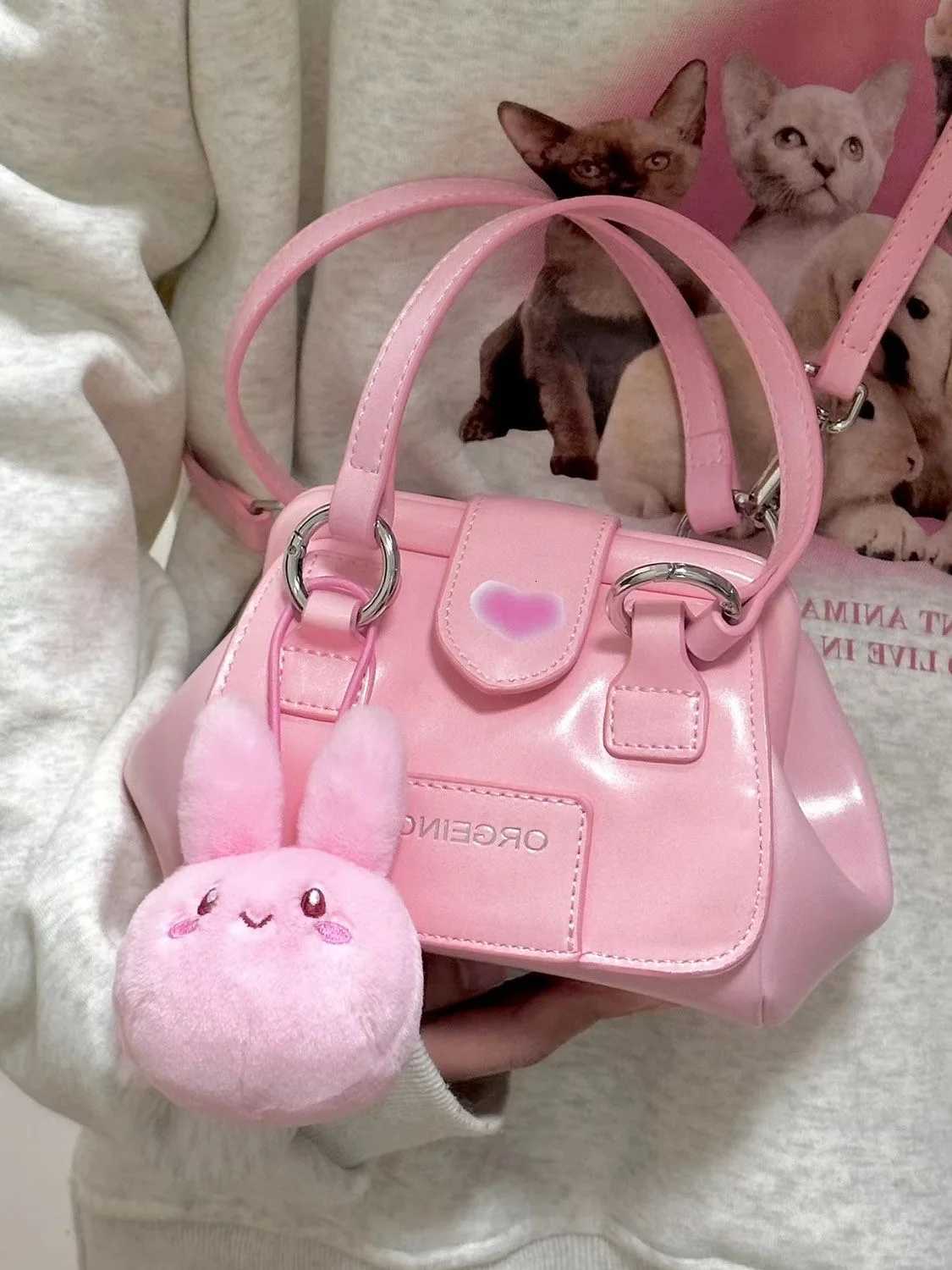 Pink Crossbody Bags for Women Luxury Designer Long Strap Cute Handbag Trend 2023 Vintage Small Shoulder Bag For Girls Summer New Z250926