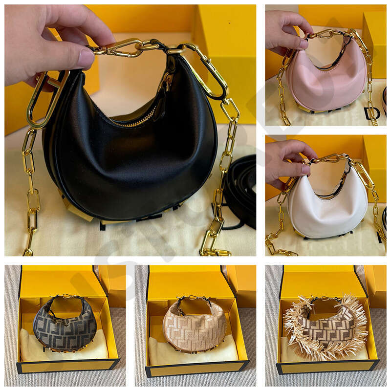 Designer Armpit FD Mini Half Moon Handbag Leather Tote Women Men Designer Purse Vintage Loop Crossbody Clutch Cleo Bag Evening Crescent Shoulder Bag feendininibag