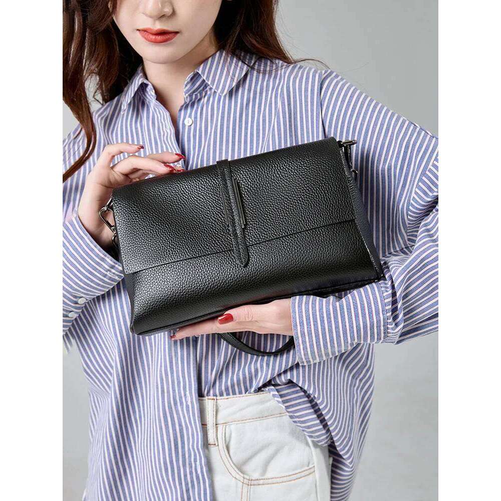 Ladies Genuine Leather Flap Messenger Bags Women Soft Cowhide Functional Shoulder Handbags Female Designer Crossbody Bag Suotong2509