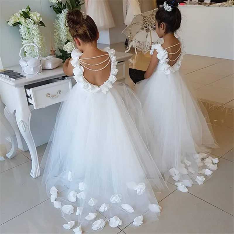 White Ivory First Communion Dress Girls Watersoluble Lace Infant Toddler Pageant Flower Girl Dresses For Weddings And Party Z250926