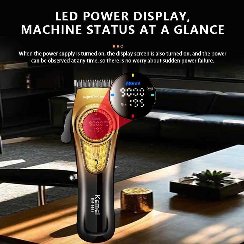 Kemei KM1691 9000rpm Hightspeed Hair Clipper USB Charging Hair Cutting Machine Rechargeable Professional Electric Trimmer R250926