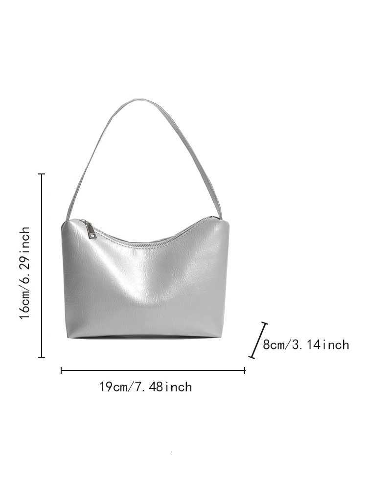 2025 new silver fashionable armpit bag with niche design shoulder bag handbag womens daily simple commuting bag Z250926