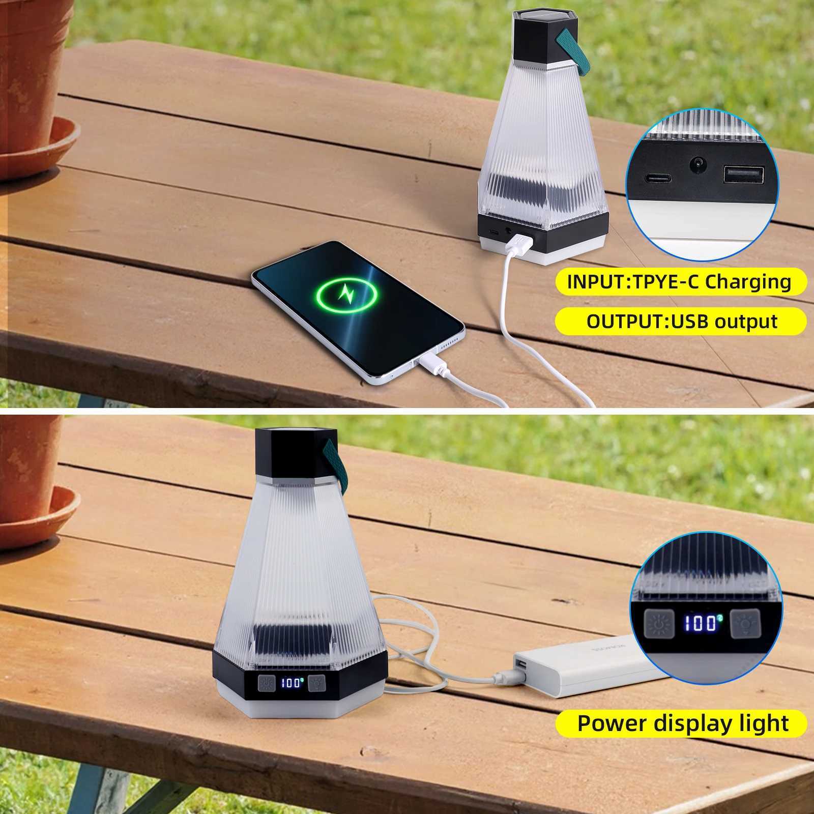 Rechargeable Hanging LED Camping Light with 10m Color String Lights Bag for Halloween Christmas Decor C250925