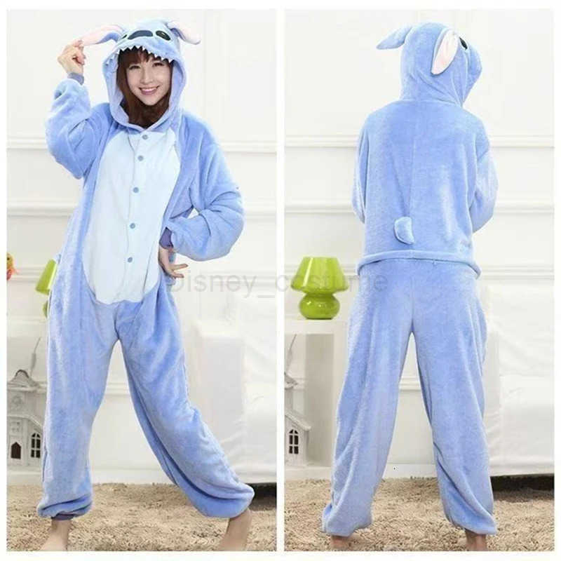 Disney Baby Boy Girl Cartoon Stitch Print Onesie Pajamas Autumn Winter Adult Kid Cosplay Hooded Pijama Family Matching Outfit Sleepwear H250926
