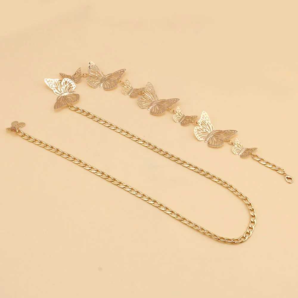 Sexy Fashion Metal Butterfly Belts For Women Vintage Metal Snap Buckle Waist Belts Trouser Simple Decoration Y2K Accessory L250926