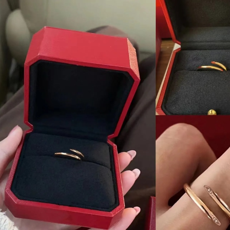 new Designer Love gold Rings for Womens men Titanium Steel Nail Ring Casual Ladies Gift With CZ Diamond fashion Luxury Jewelry gift