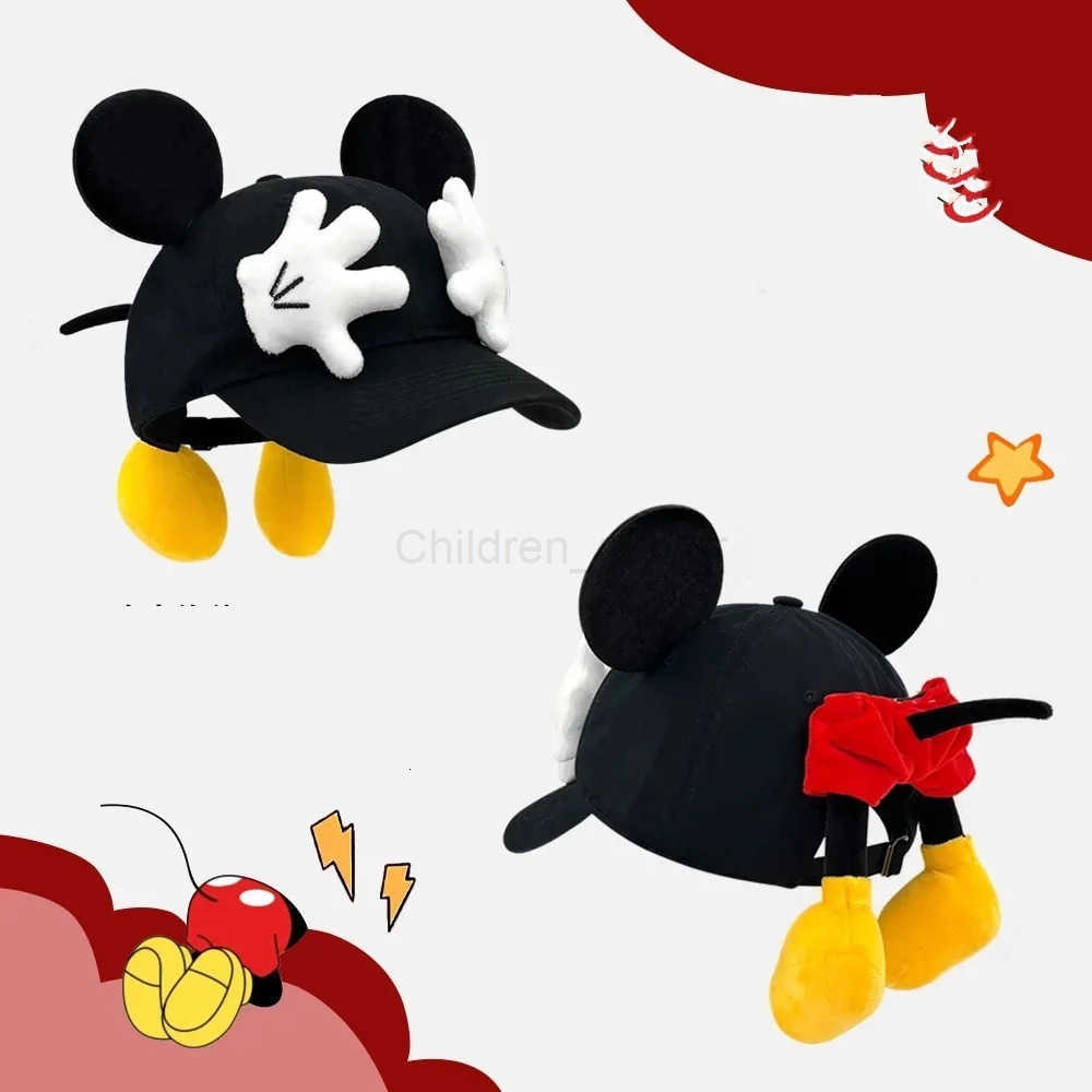 Disney Outdoor Funny Design Decoration Play Duck Tongue Hat Sunscreen Sun Hat Couple Cap Cute Cartoon Mouse Ears Baseball Cap H250926