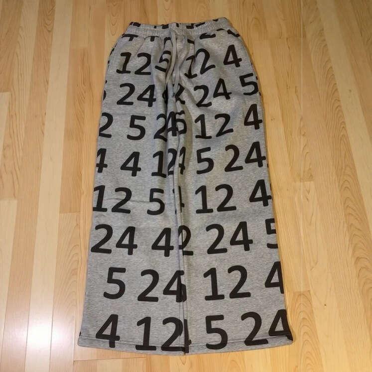 2025 New Loose Fit Large Size 412X524 Letter Print Sweatpants