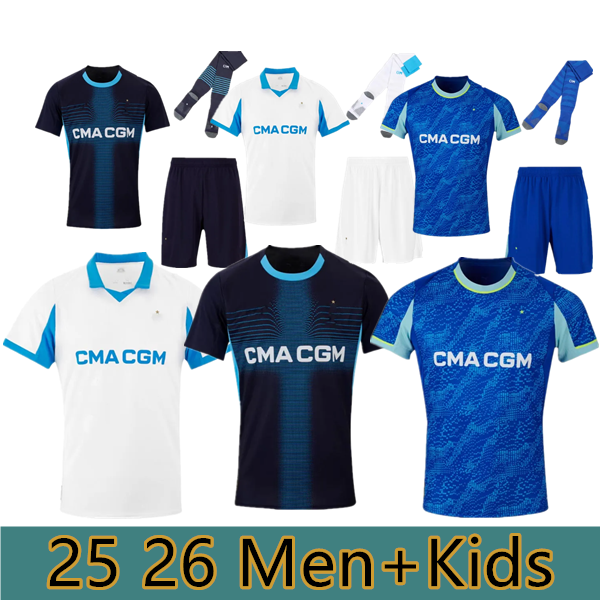 2025 Marseillese home GREENWOOD Soccer jerseys GOUIRI BALERDI maillot de foot 125th OUNAHI harit 24 25 26 OM football shirt hommes enfants RONGIER mens Kids uniform