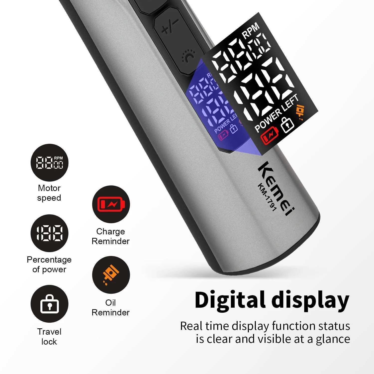 Kemei Waterproof Mens Grooming Kit Electric Beard Trimmer Cordless Razor Hair Clippers Rechargeable facial beard Nose Trimmer R250926