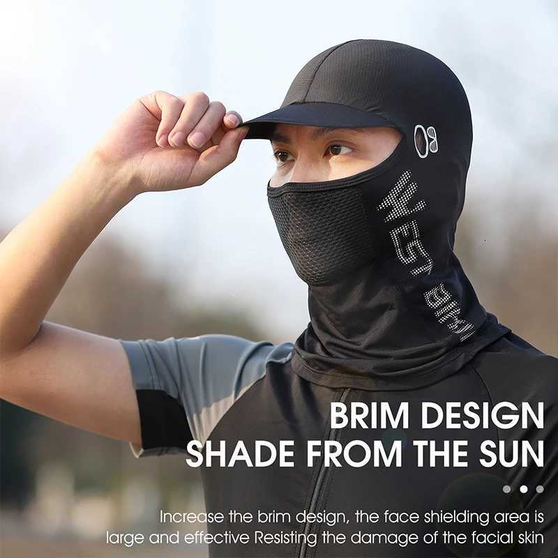 WEST BIKING Summer Cycling Balaclava With Brim Ice Silk Sun Protection Face Mask Bicycle Motorcycle Fishing Hiking Sports Z250926
