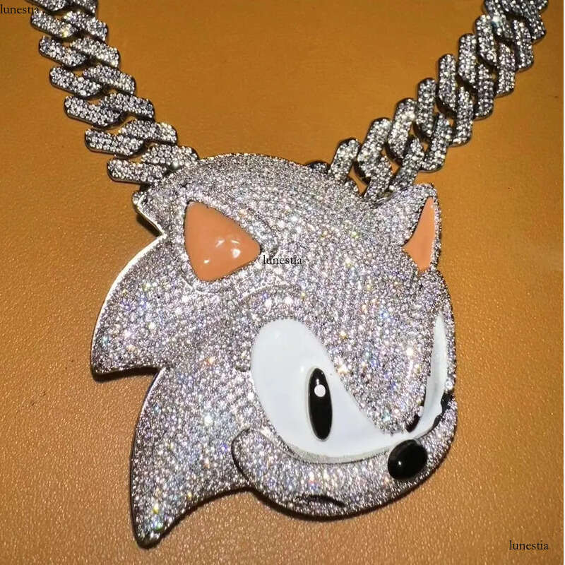 necklace moissanite chain Self Made Letter Iced Out Pendant for MenCubic Zirconia Cz Charm Gold Plated Hip Hop Fashion Jewelry