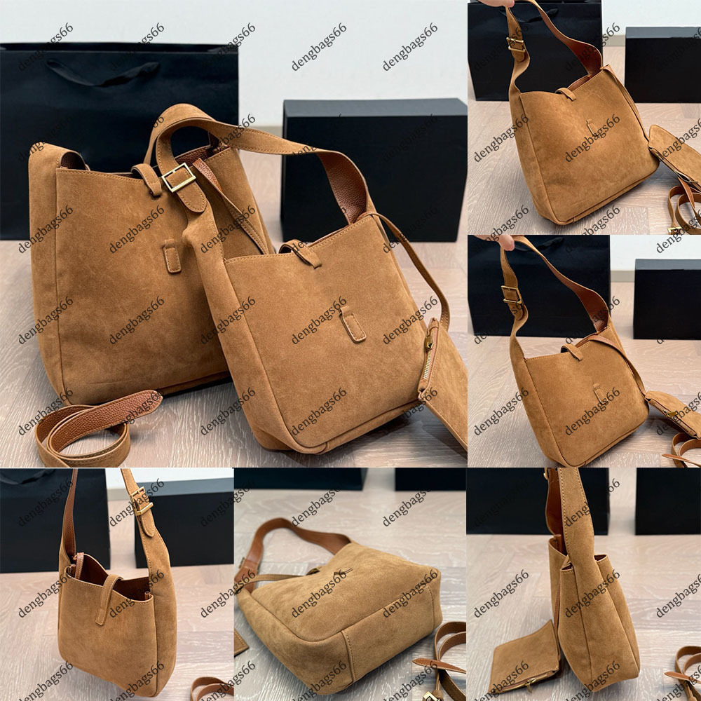 designer bag brown suede bag bucket bag LE5A7 suede tote luxury suede purse women hobos shoulder bag top quality versatile handbags vintage underarm bag shopping bag
