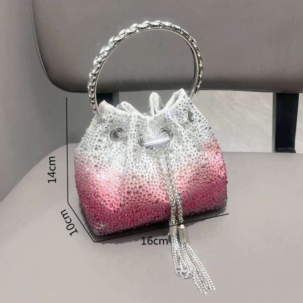 Best Seller Handle Rhinestones Evening Clutch Bag Purses And Handbag Designer Shoulder Shiny Crystal Clutch Purse Bucket Bag