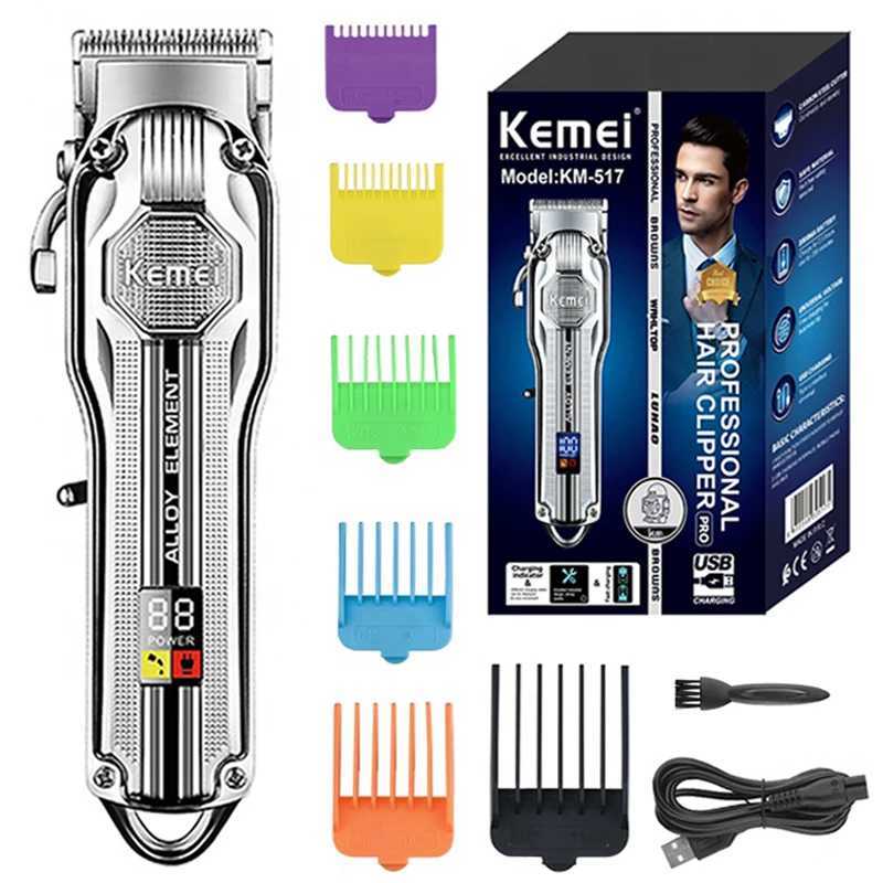 Kemei K517 Professional Barber Electric Metal Housing Hair Clipper Rechargeable Hair Trimmer For Men Beard Hair Cutter Machine R250926