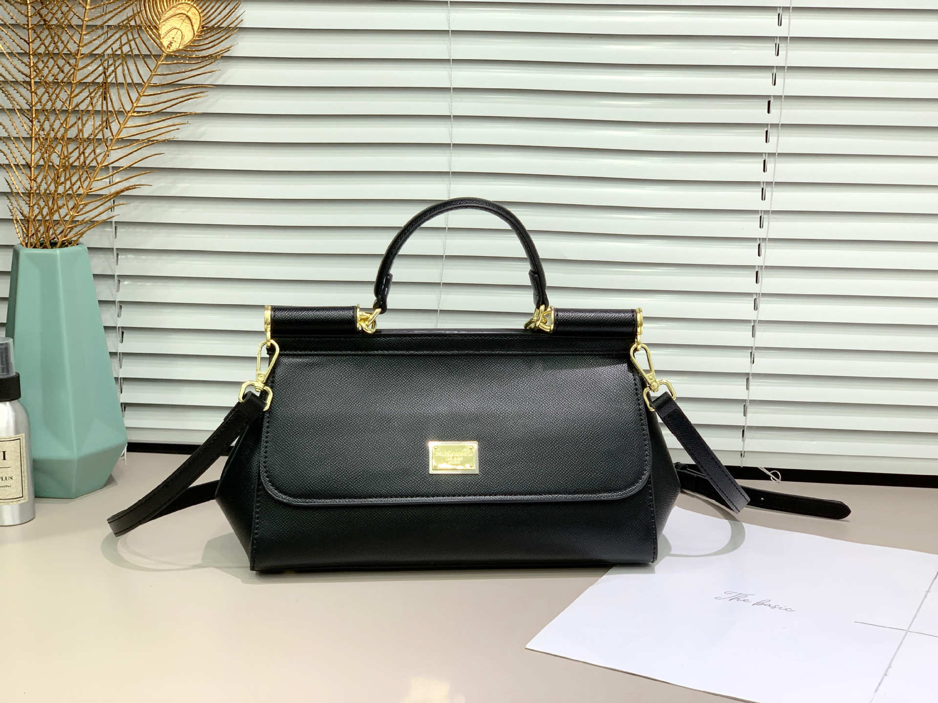 DG Genuine Leather Shoulder Large Baguette Sicily Handbag Crossbody Spring Summer Flap Cowhide Pattern Bag
