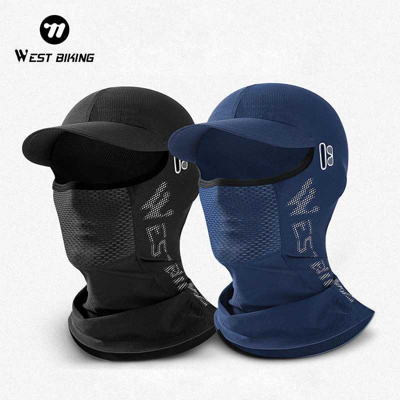 WEST BIKING Summer Cycling Balaclava With Brim Ice Silk Sun Protection Face Mask Bicycle Motorcycle Fishing Hiking Sports Z250926