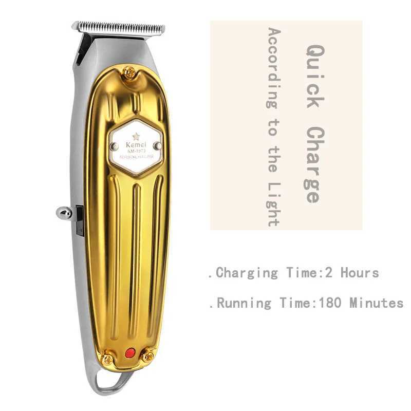 Kemei 1973 Allmetal Professional Hair Trimmer for Barber Rechargeable Men Electric Beard Hair Clipper Cutting Machine 0mm Blade R250926