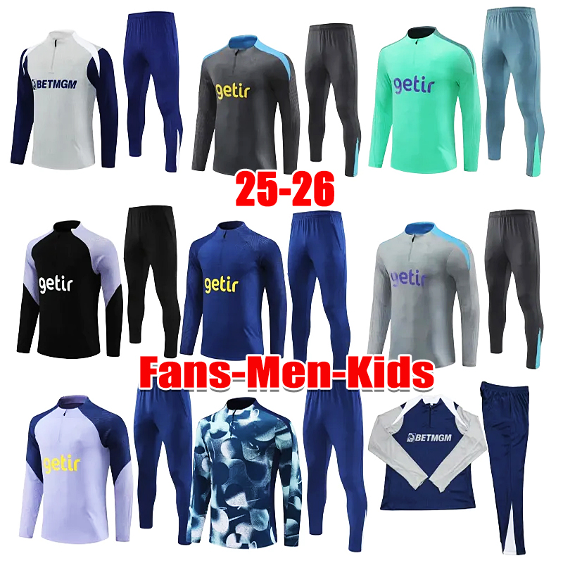 2025 2026 spures soccer tracksuits football training suit 2025/26 spures soccer tracksuit Tottenham jogging kit chandal futbol survetement foot sets men kids