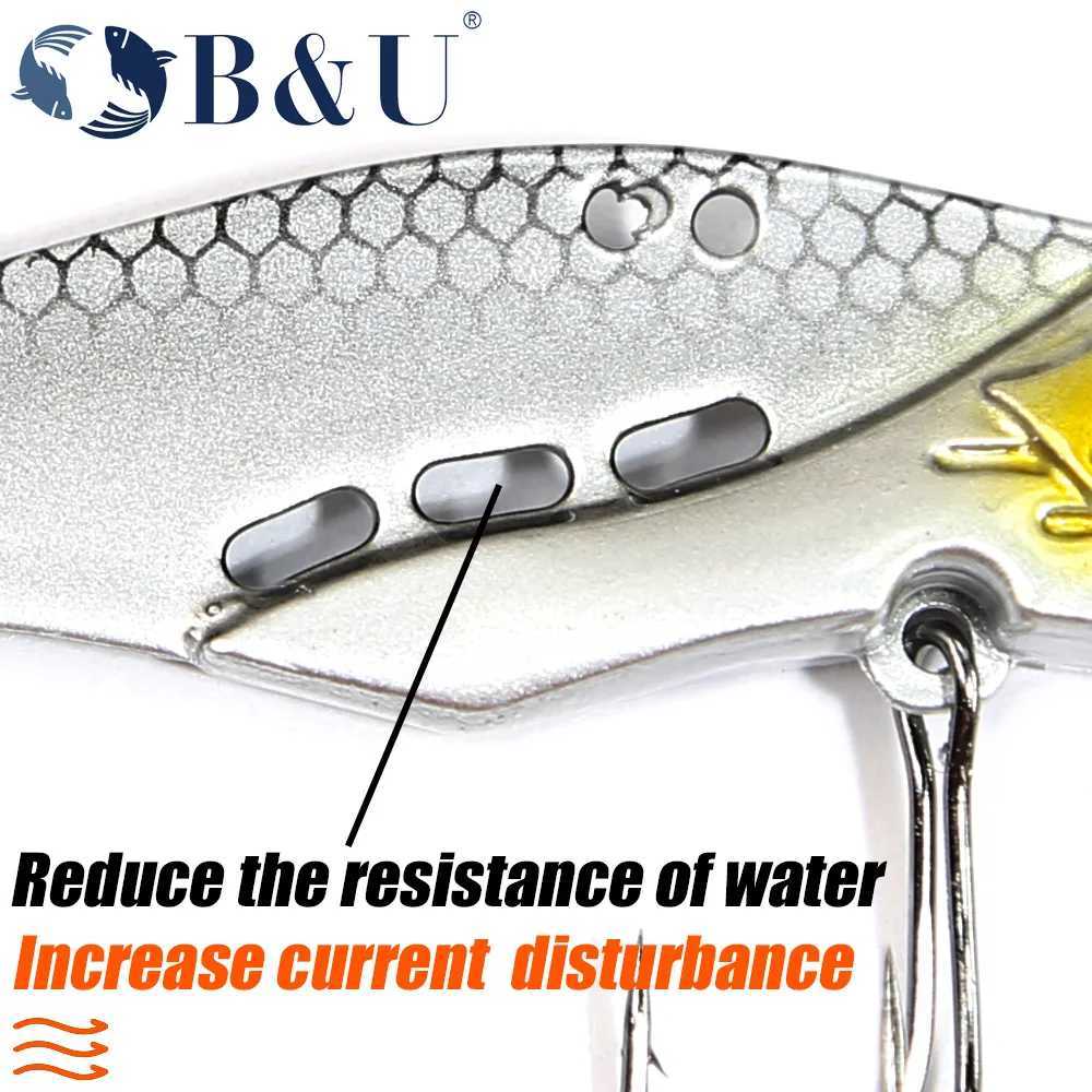 BU Blade Bait Spinner Spoon Metal Jig Bait VIB Sinking Spinning Treb Hook Spinneait Pesca Pike Carp Sea Fishing Lure W250926