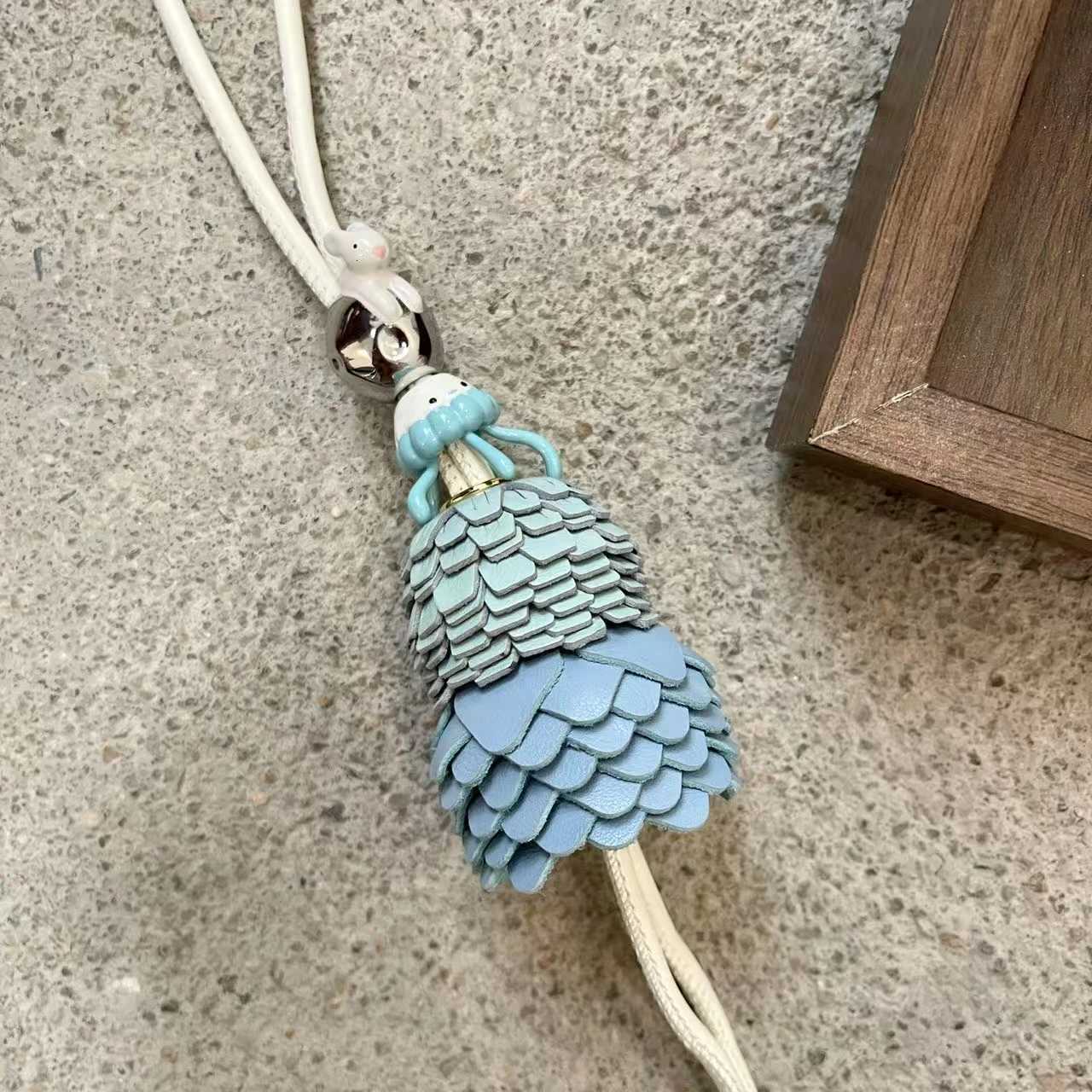 Luxurious Premium DIY Leather Bag Charm Handcrafted Sheepskin Animal Beads Keyring for Womens Purse Backpack D250926