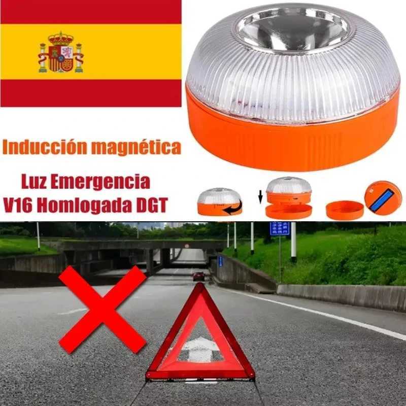 Car Emergency Beacon Light USB Rechargeable V16 Magnetic Induction Strobe Flashing Warning Light Help Flash Safety Signal Lamp C250925