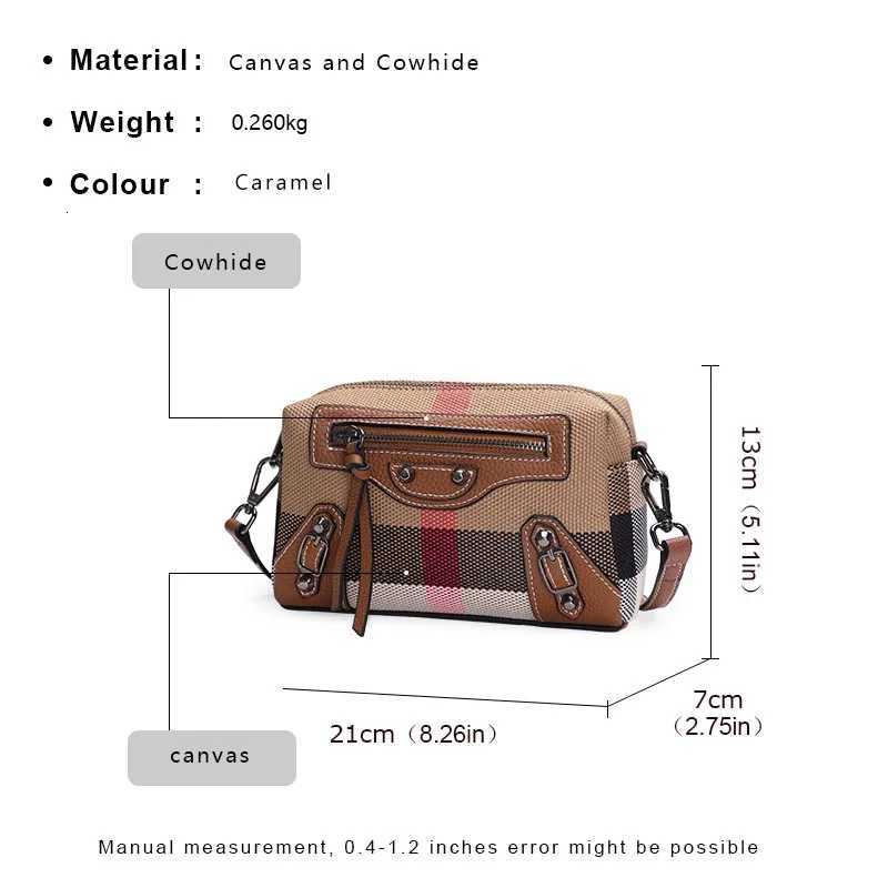 Aidrani Classic and quirky motorcycle bag genuine leather womens checkered shoulder bag retro square mini crossbody bag Z250926