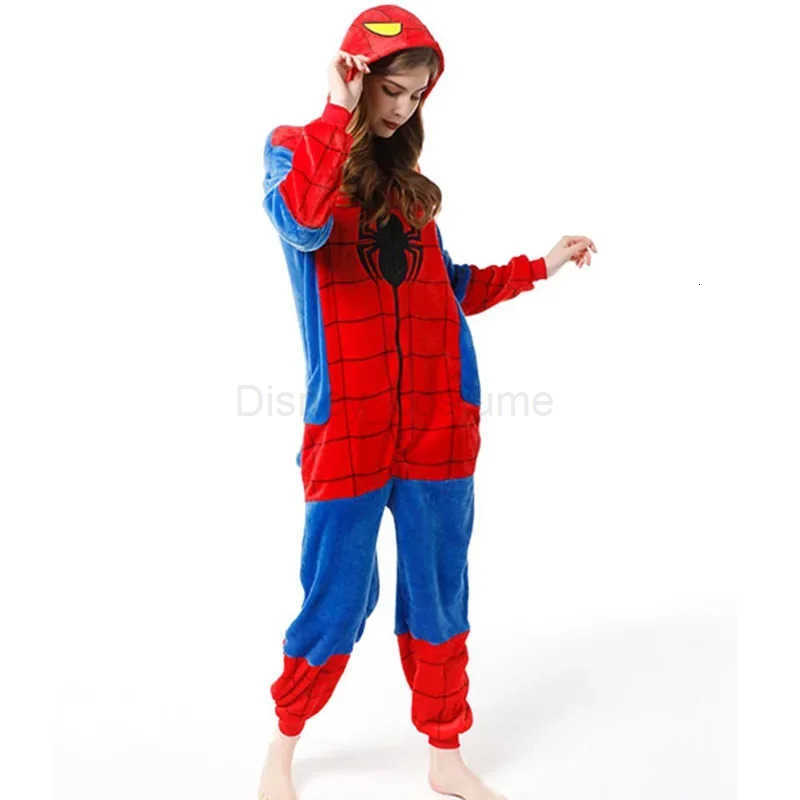 Disney 2025 Childrens Pajamas Spiderman Cosplay Costume Nightgown Home Flanne Hooded Sleepwear Jumpsuit Pajamas for Spider Man Costume H250926